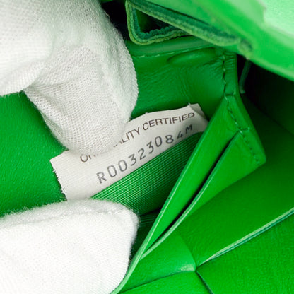 Bottega Veneta Cassette Intrecciato Shoulder Bag in Parakeet Green