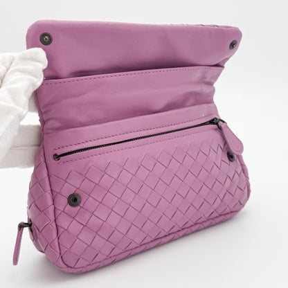 Bottega Veneta Mini Intrecciato Pink Nappa Chain Crossbody Bag