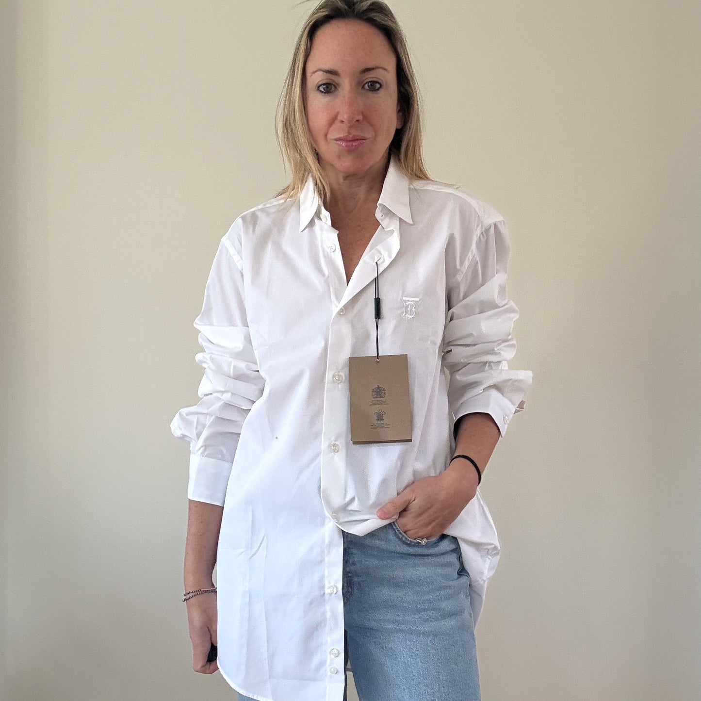 Burberry Mens Cotton Shirt - Size Large