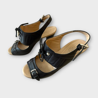 Tod’s Black Leather Sandal - Size 39