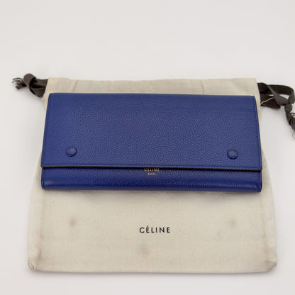Céline Large Flap Wallet shown with original Céline dust bag