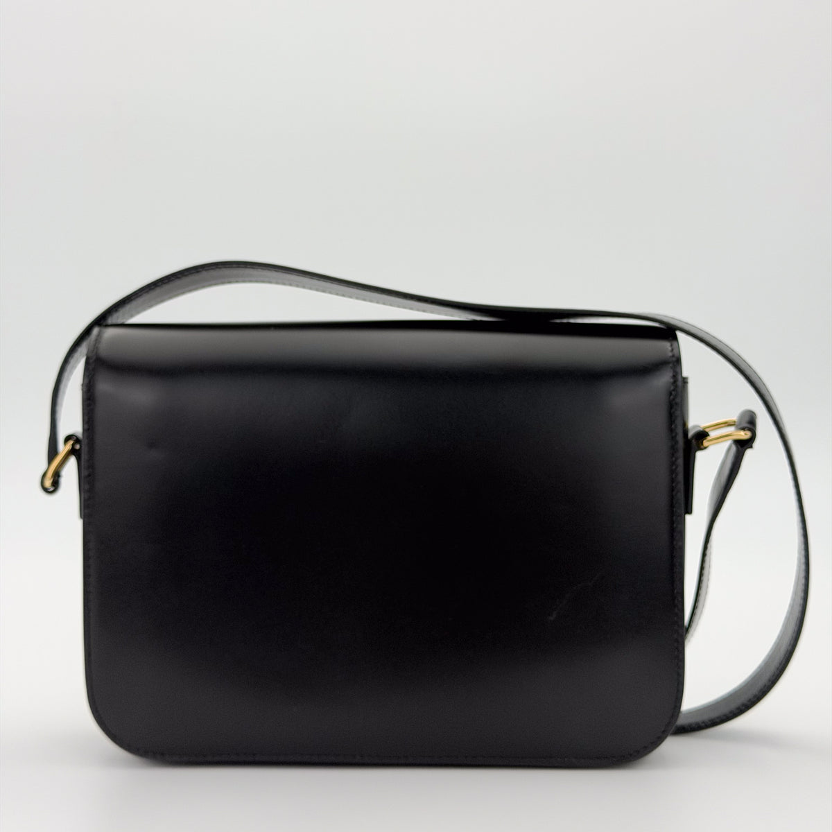Celine Black Shiny Calfskin Classique Triomphe Bag (RRP £2,950) | Authentic Preloved