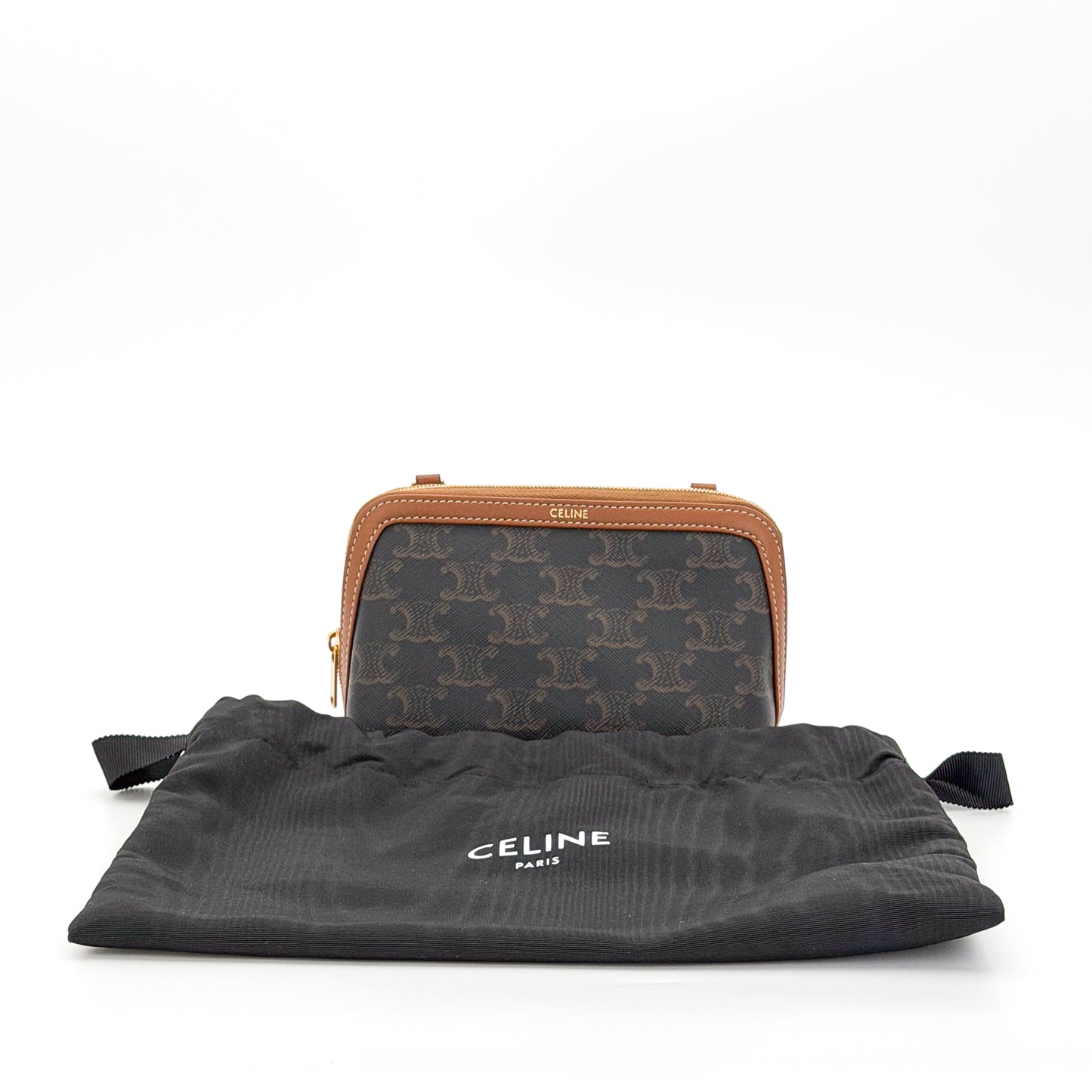 Celine Triomphe clutch with original Celine Paris dust bag