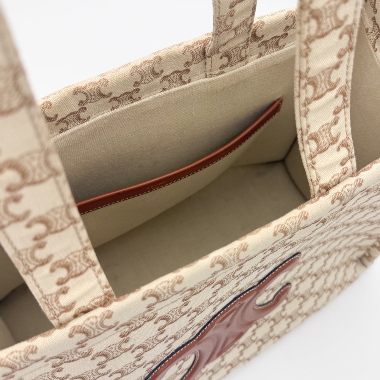 Celine Large Cabas Thaïs Triomphe Canvas Tote Bag
