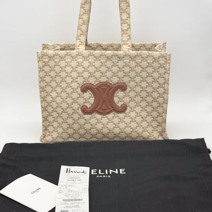 Celine Large Cabas Thaïs Triomphe Canvas Tote Bag