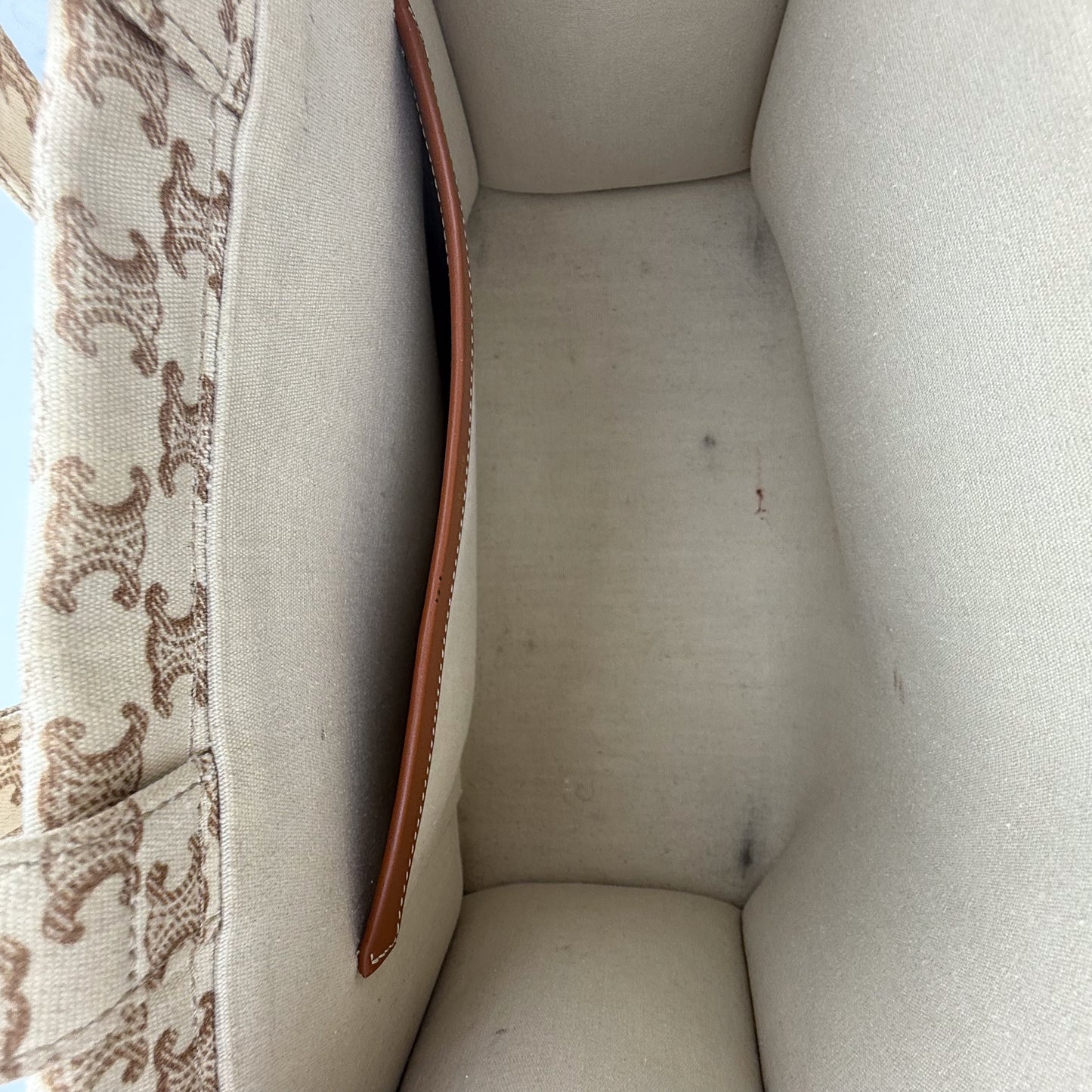 Celine Large Cabas Thaïs Triomphe Canvas Tote Bag