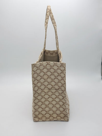 Celine Large Cabas Thaïs Triomphe Canvas Tote Bag