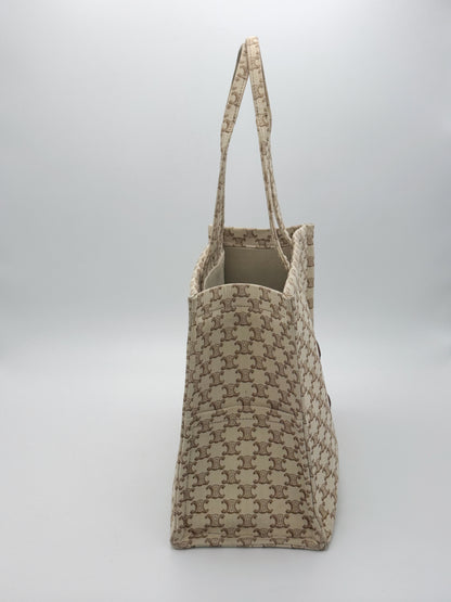 Celine Large Cabas Thaïs Triomphe Canvas Tote Bag