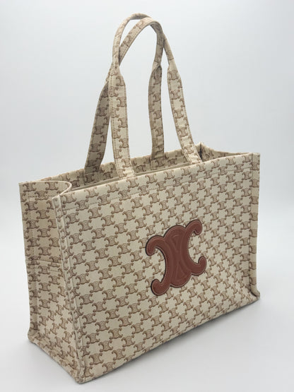 Celine Large Cabas Thaïs Triomphe Canvas Tote Bag