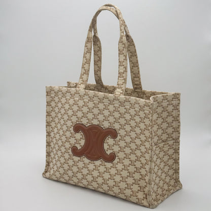 Celine Large Cabas Thaïs Triomphe Canvas Tote Bag