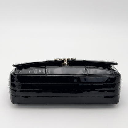 Chanel Vertical Stitch Black Patent Flap Bag | Authentic Preloved