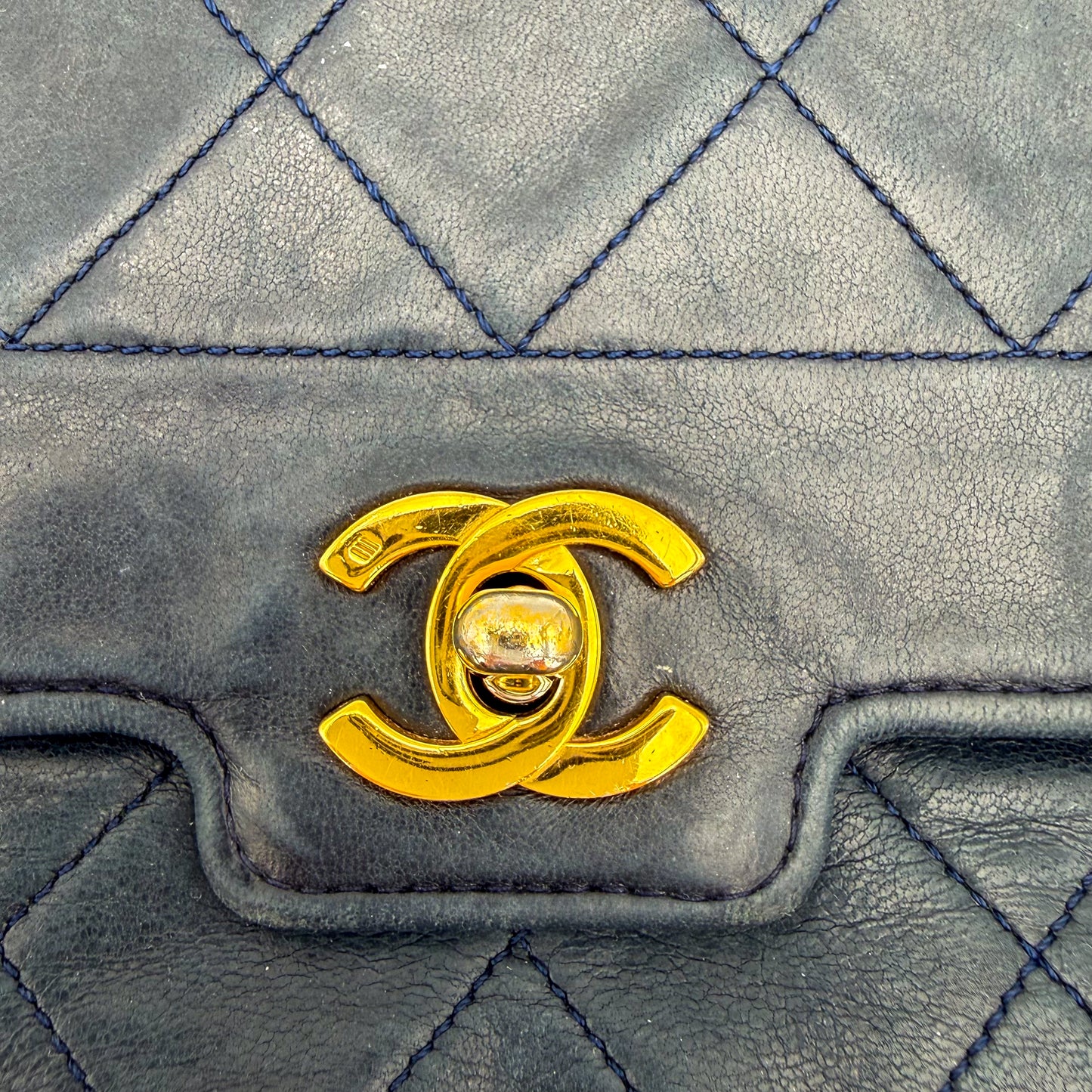 Chanel Diana Flap in Navy Quilted Leather
