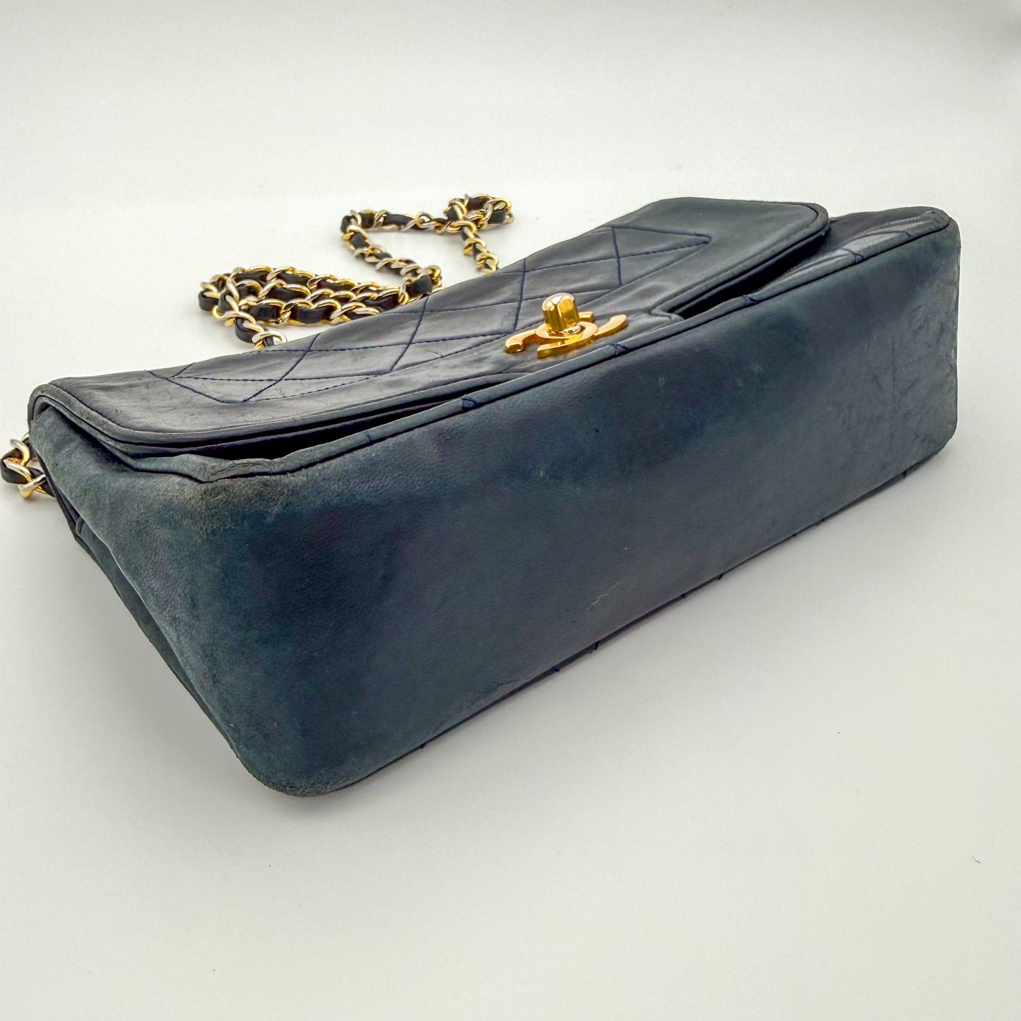 Chanel Diana Flap in Navy Quilted Leather