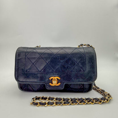 Chanel Diana Flap in Navy Quilted Leather