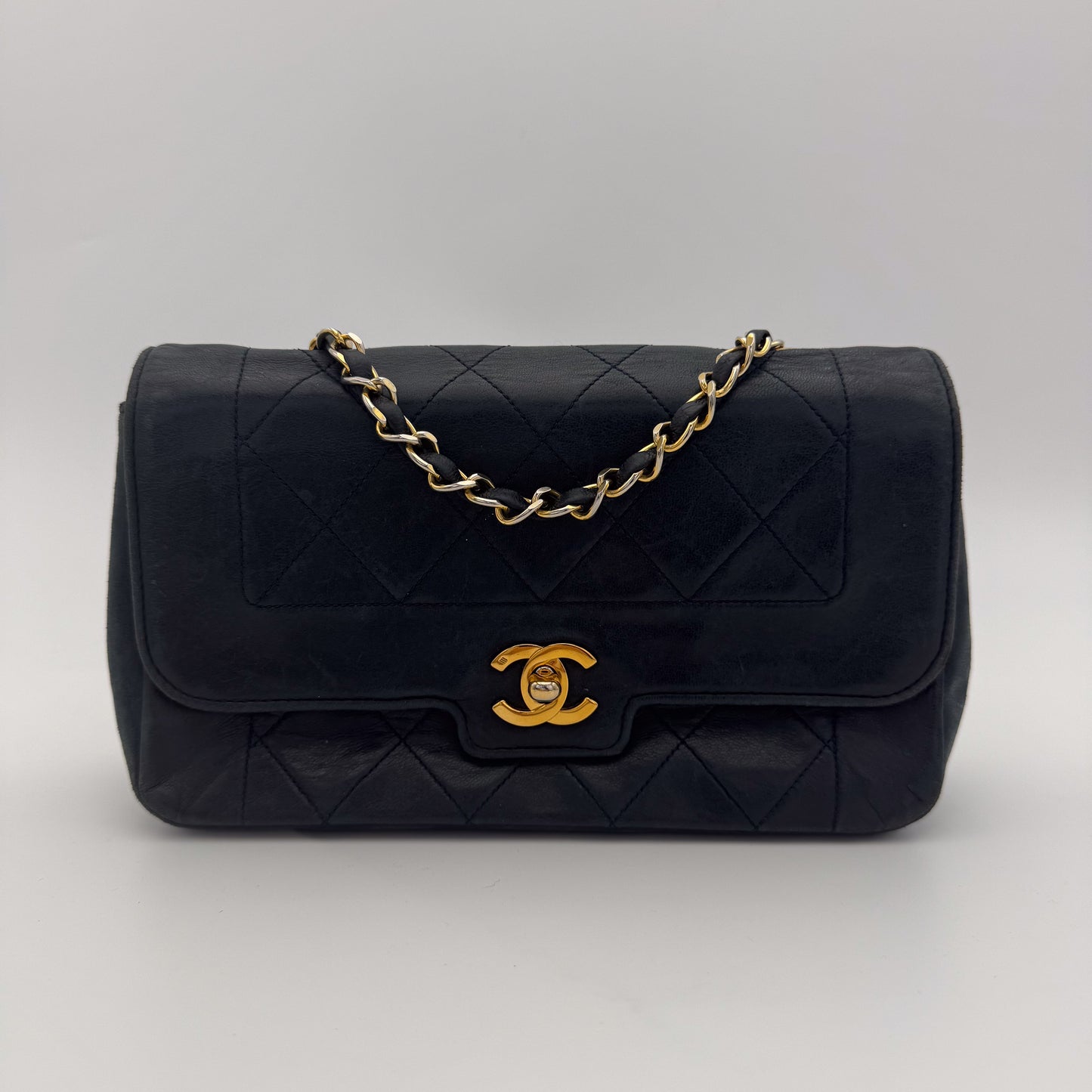 Chanel Diana Flap in Navy Quilted Leather