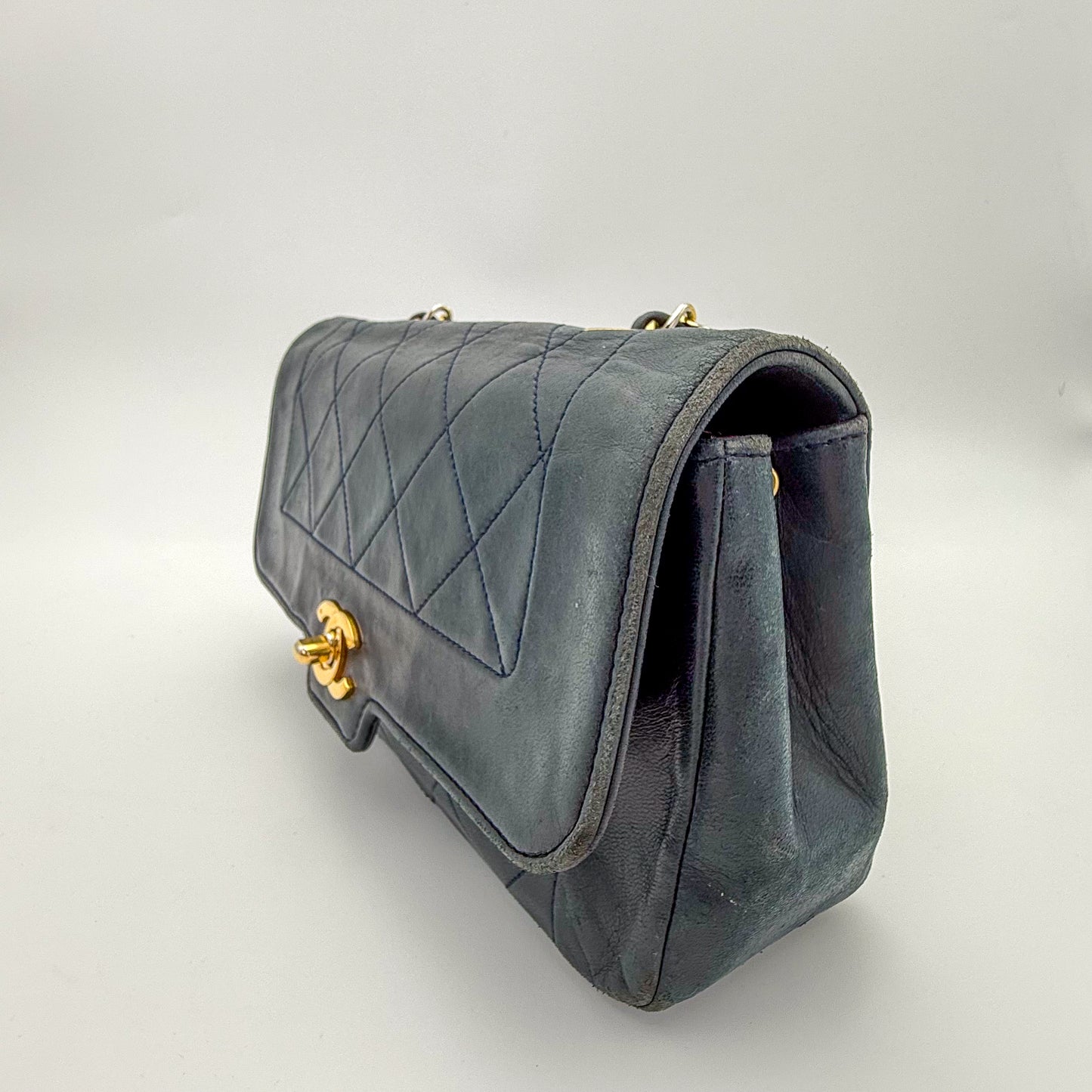 Chanel Diana Flap in Navy Quilted Leather