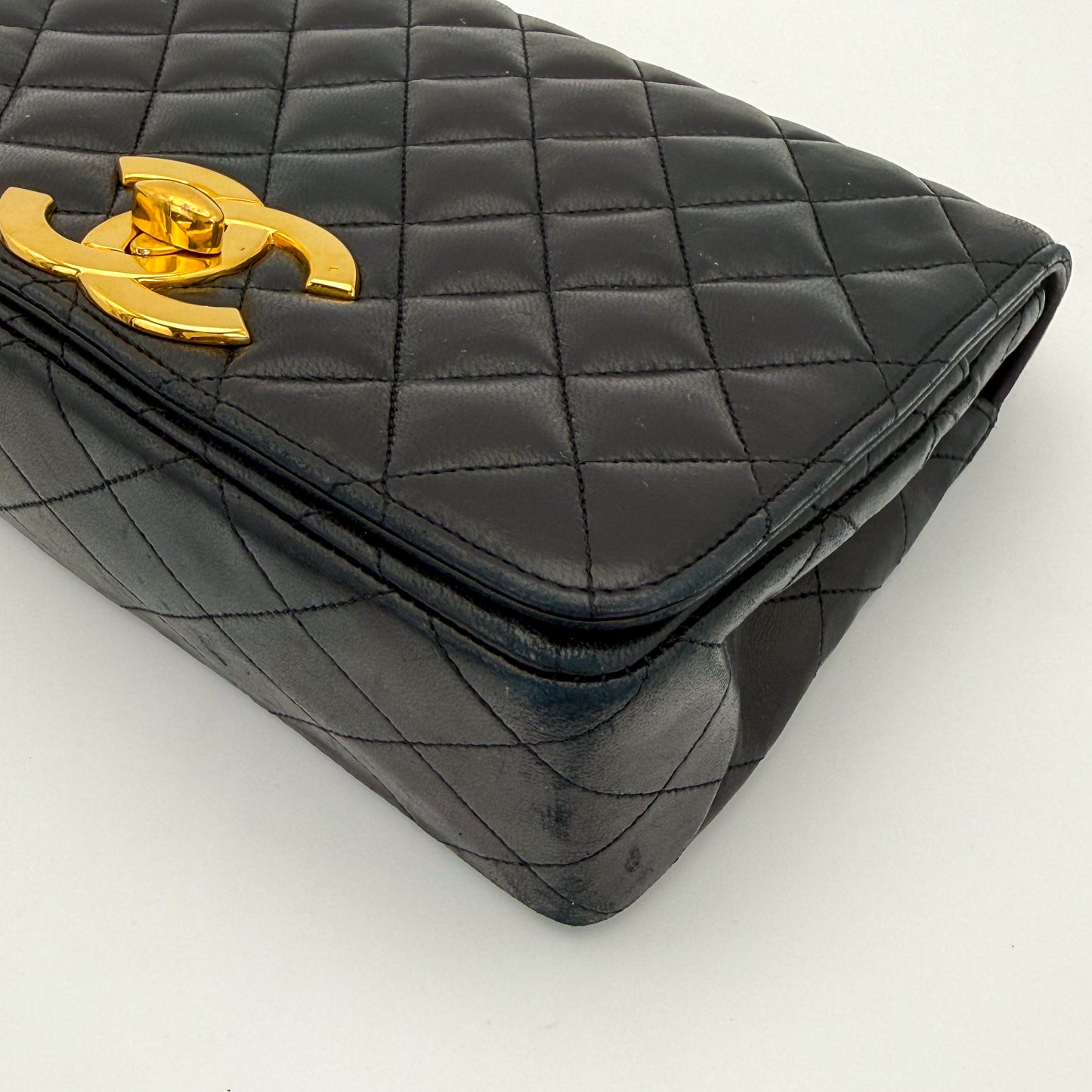 Vintage Chanel Black Leather Flap Bag