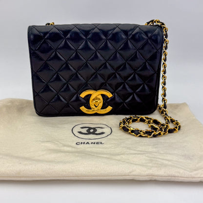 Vintage Chanel Black Leather Flap Bag