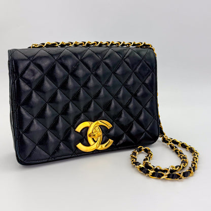 Vintage Chanel Black Leather Flap Bag