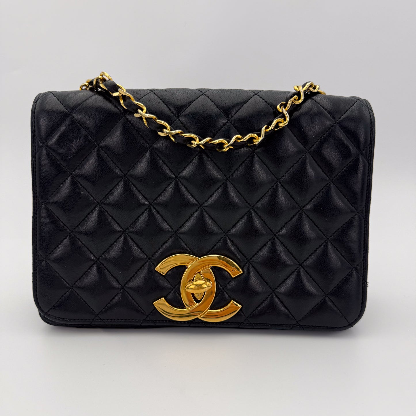 Vintage Chanel Black Leather Flap Bag