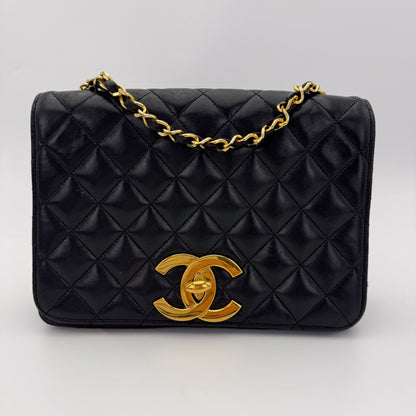 Vintage Chanel Black Leather Flap Bag