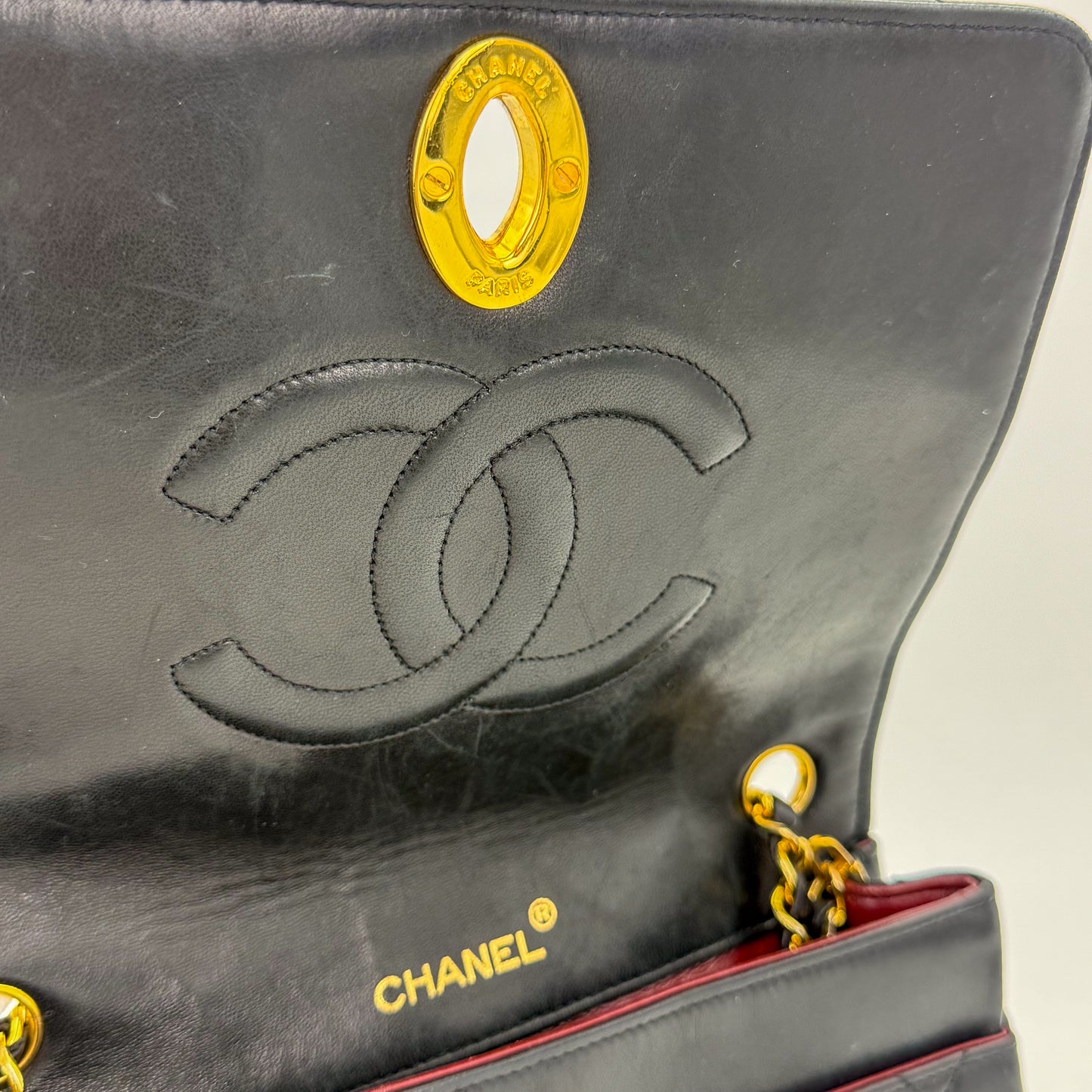 Vintage Chanel Black Leather Flap Bag