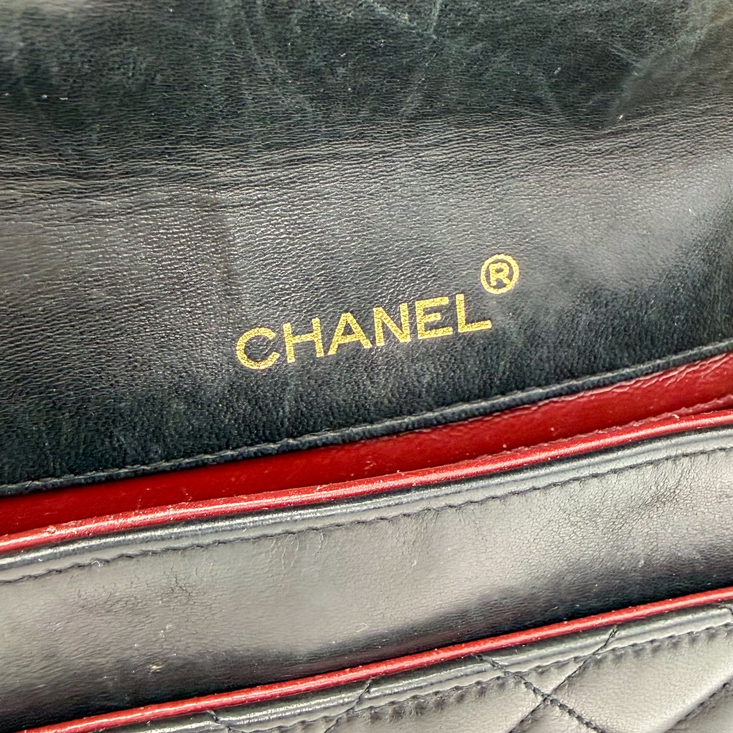 Vintage Chanel Black Leather Flap Bag