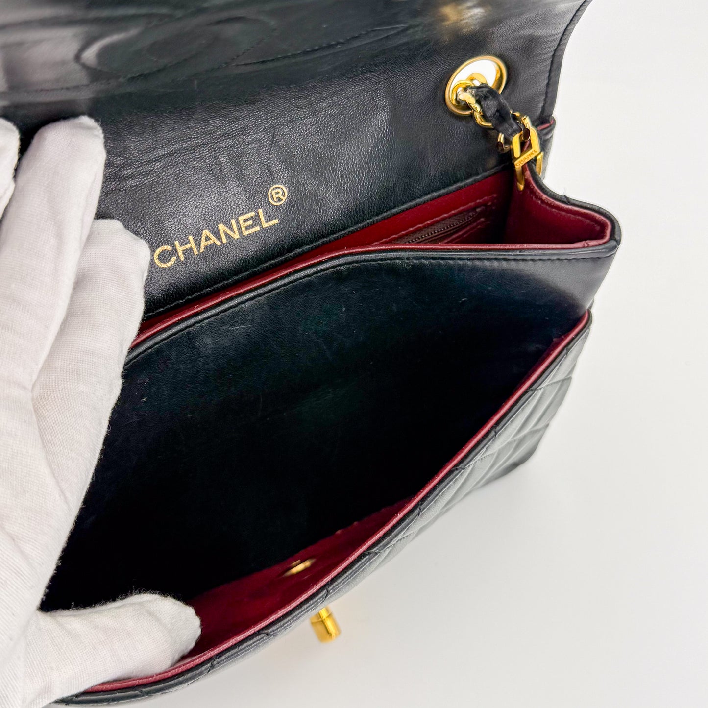 Vintage Chanel Black Leather Flap Bag