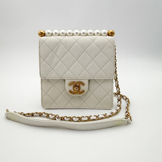 Chanel Vertical Pearl Flap Bag