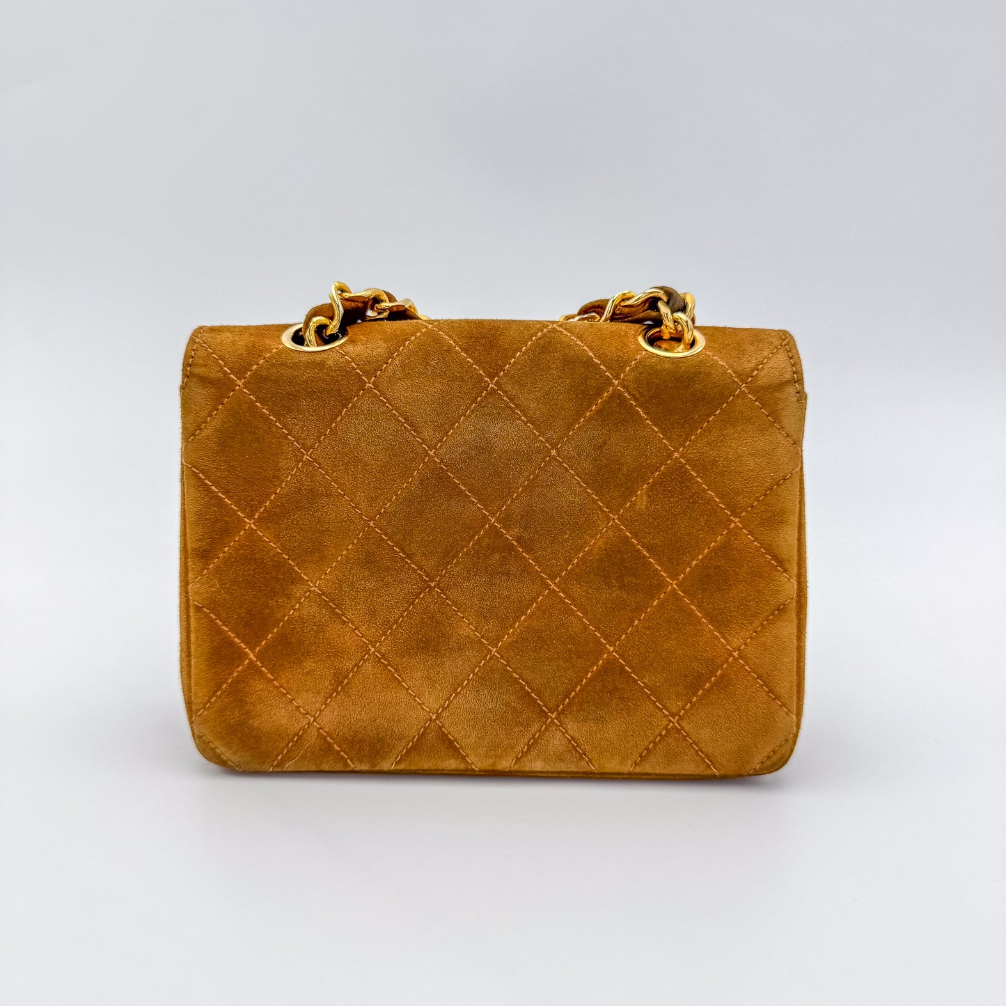 Rare Chanel Vintage Genuine Suede Chain Bag