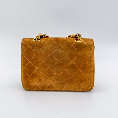 Rare Chanel Vintage Genuine Suede Chain Bag