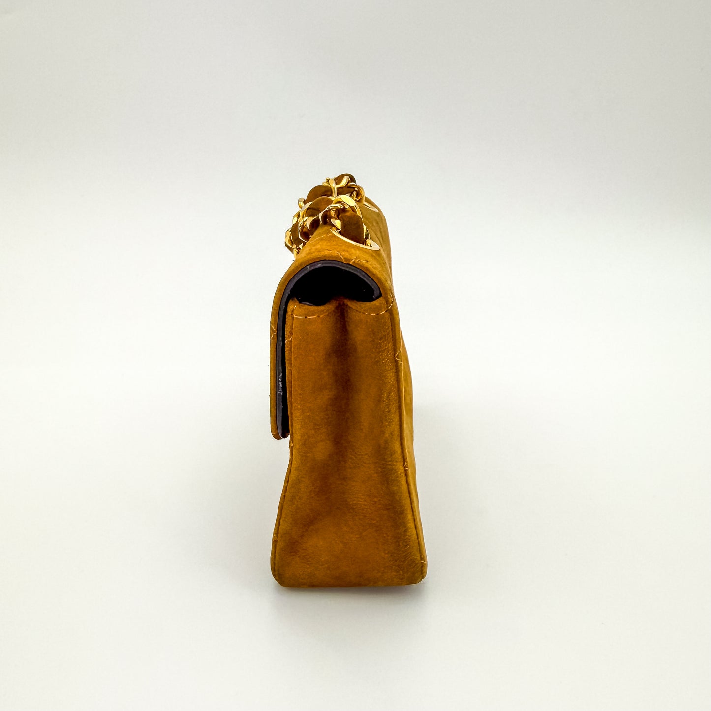 Rare Chanel Vintage Genuine Suede Chain Bag