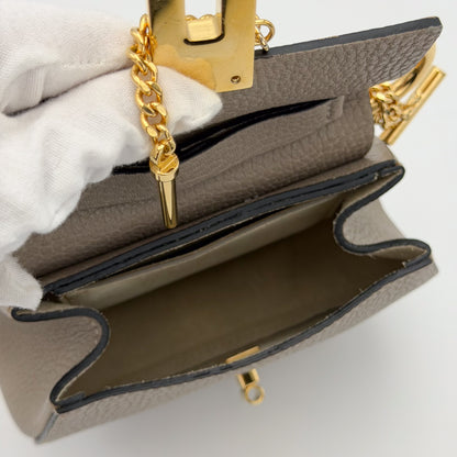 Chloé Mini Drew crossbody bag interior view showing suede lining and hardware