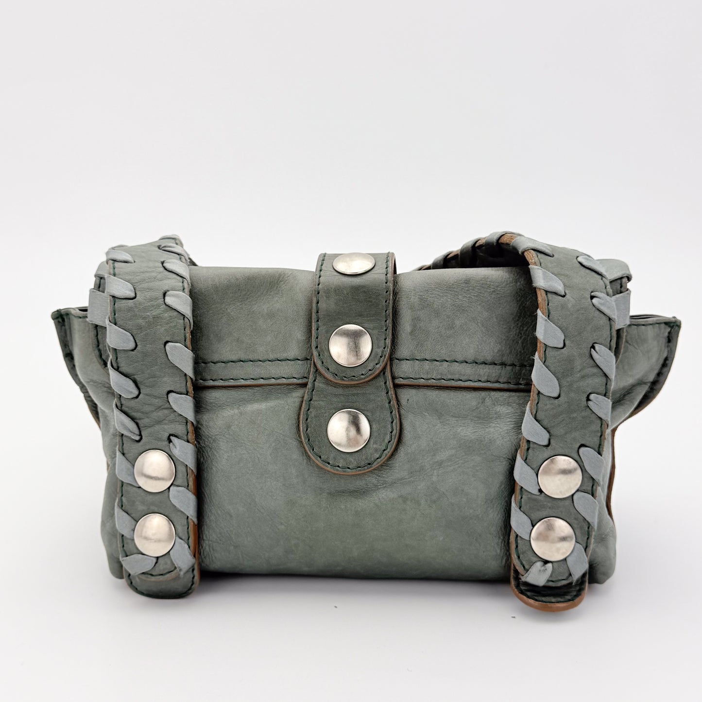 Chloé Silverado Grey Green Leather Shoulder Bag