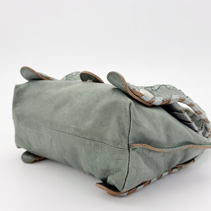 Chloé Silverado Grey Green Leather Shoulder Bag