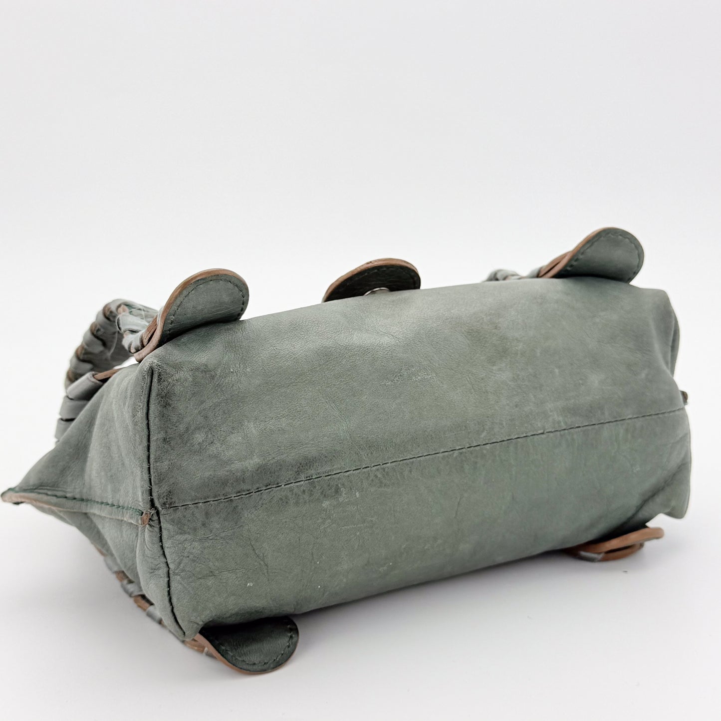 Chloé Silverado Grey Green Leather Shoulder Bag
