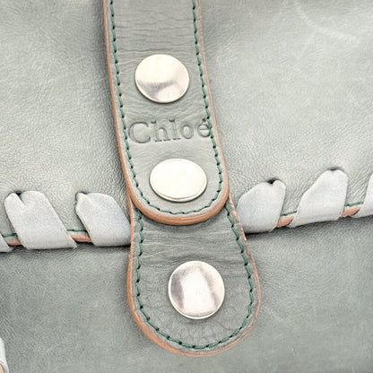 Chloé Silverado Grey Green Leather Shoulder Bag