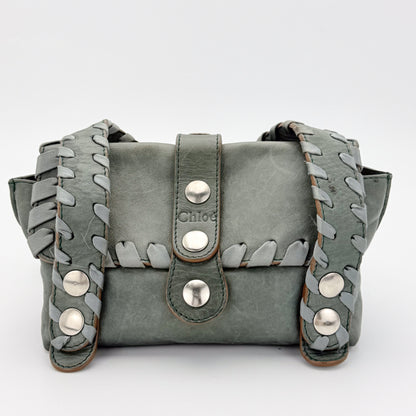 Chloé Silverado Grey Green Leather Shoulder Bag