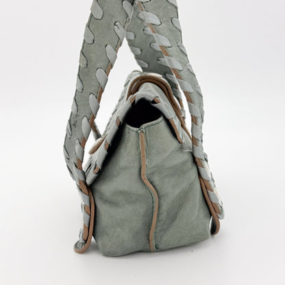 Chloé Silverado Grey Green Leather Shoulder Bag