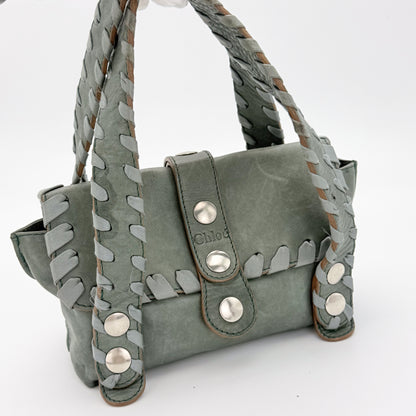 Chloé Silverado Grey Green Leather Shoulder Bag