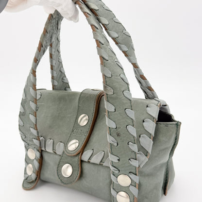 Chloé Silverado Grey Green Leather Shoulder Bag