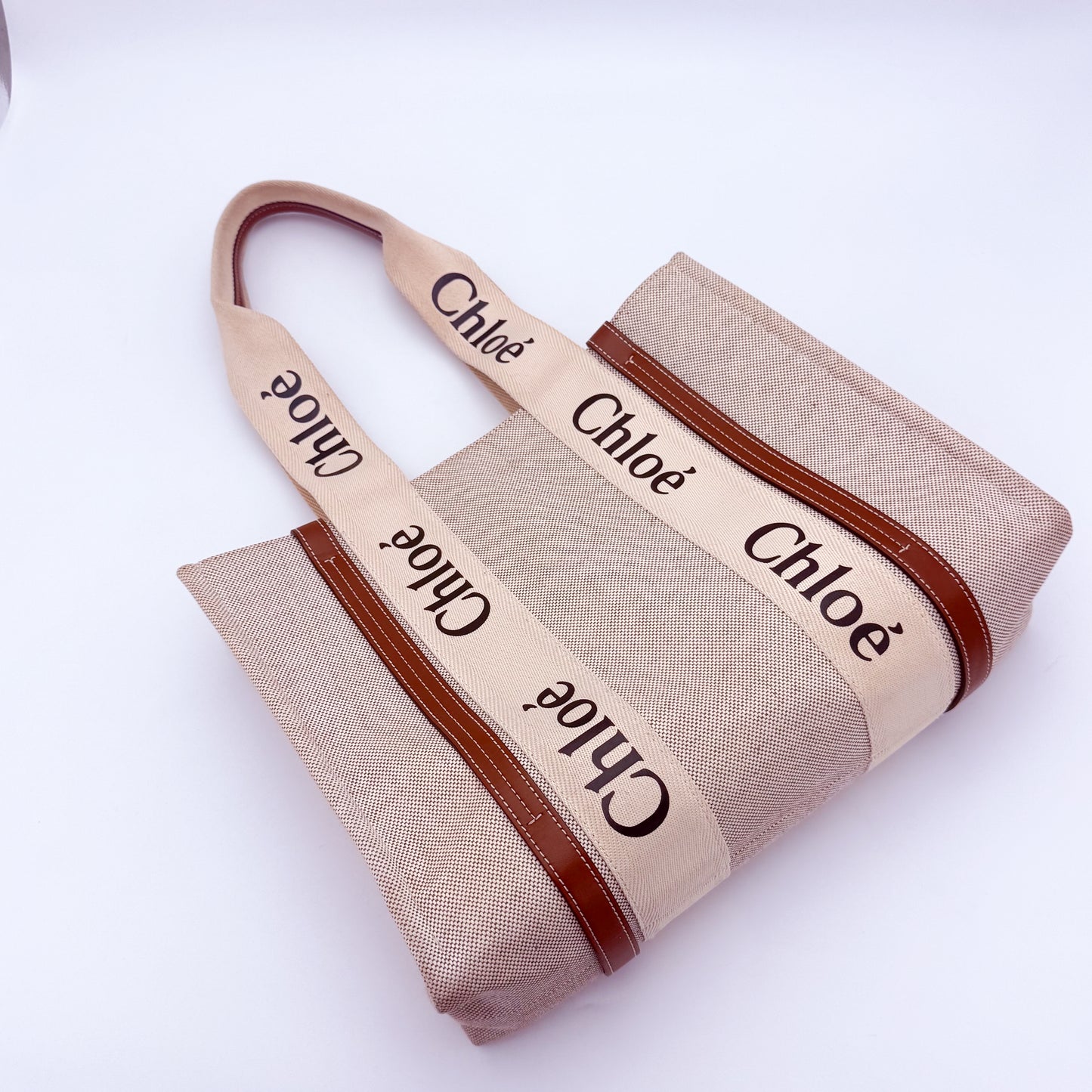 Chloé Woody Medium Canvas Tote Bag