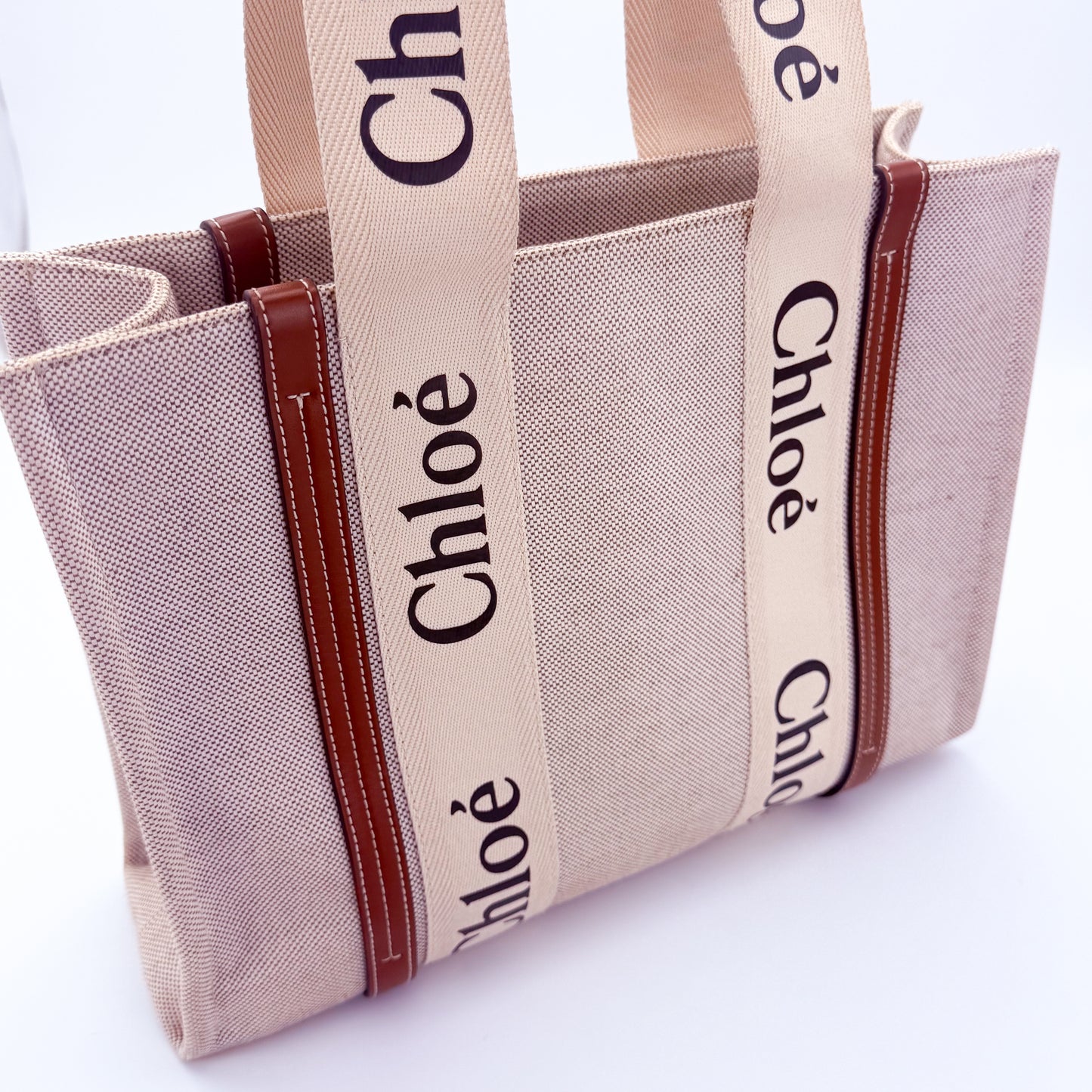 Chloé Woody Medium Canvas Tote Bag