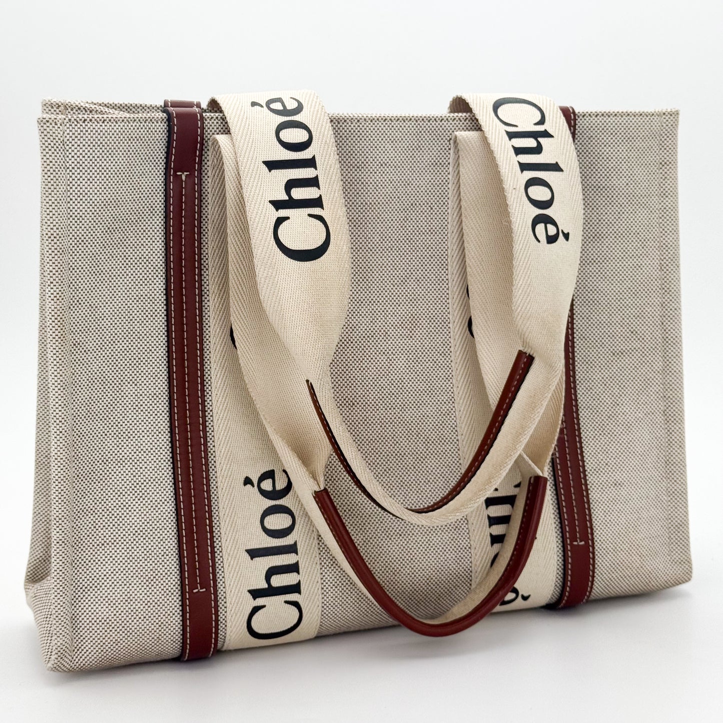 Chloé Woody Medium Canvas Tote Bag