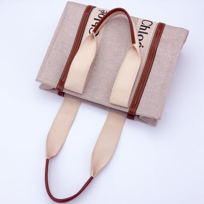 Chloé Woody Medium Canvas Tote Bag