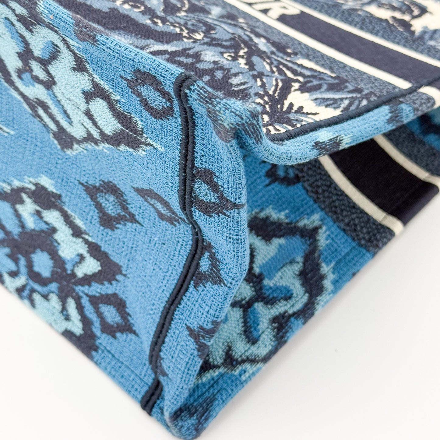 Dior Christian Dior Book Tote Toile de Jouy Palms Embroidered Canvas Bag