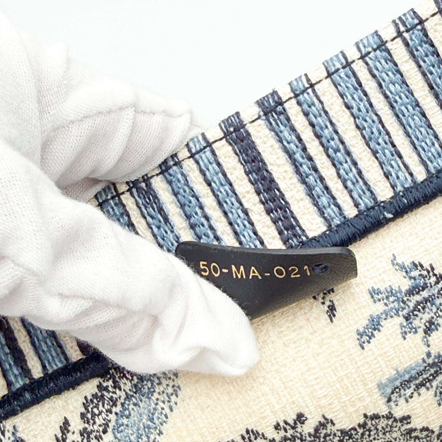 Dior Christian Dior Book Tote Toile de Jouy Palms Embroidered Canvas Bag