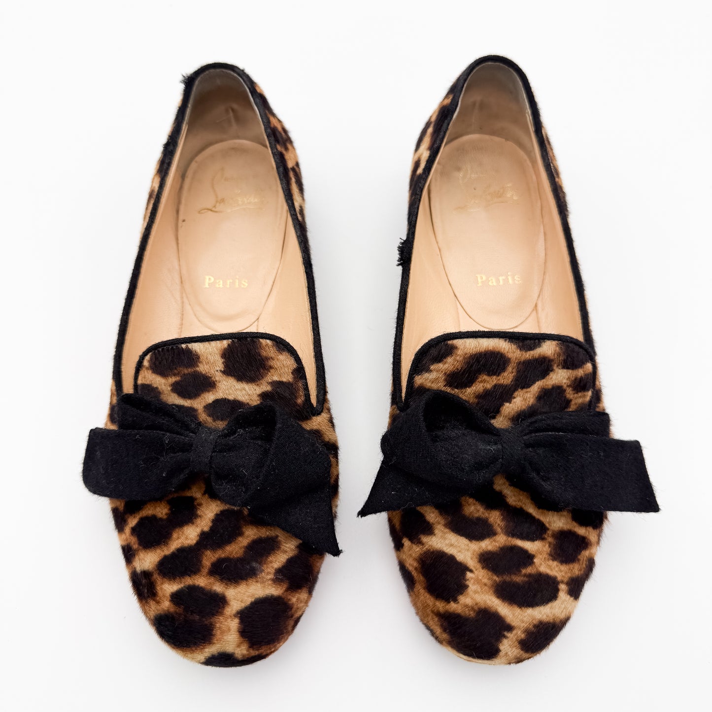 Christian Louboutin Gine Leopard Print Pony Flats - Size 37.5