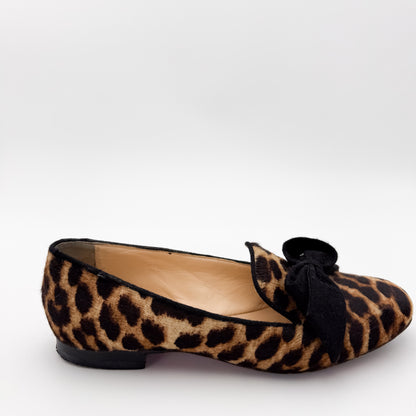 Christian Louboutin Gine Leopard Print Pony Flats - Size 37.5