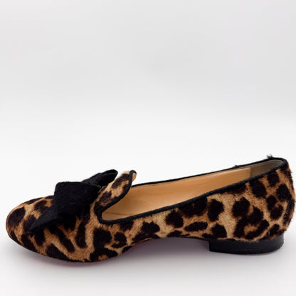 Christian Louboutin Gine Leopard Print Pony Flats - Size 37.5